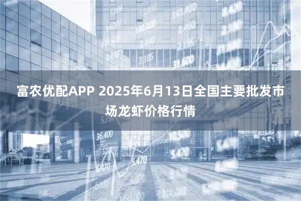 富农优配APP 2025年6月13日全国主要批发市场龙虾价格行情